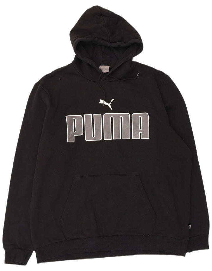 Felpa con cappuccio grafica da uomo Puma 2XL cotone nero