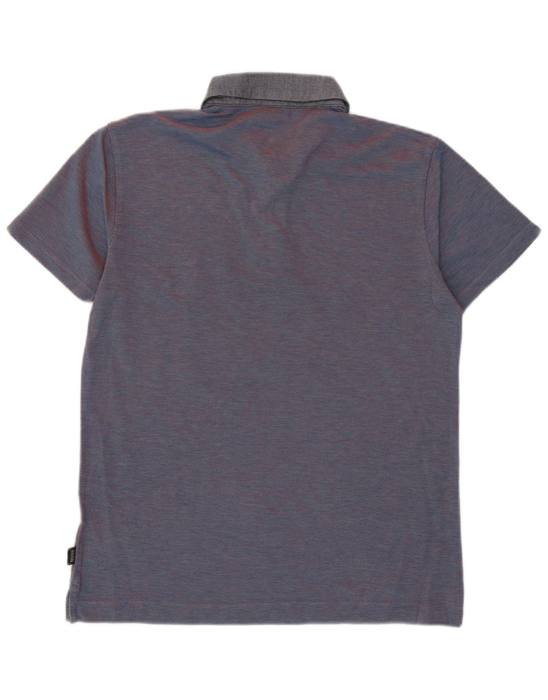 Polo da uomo slim fit Hugo Boss grande in cotone gessato blu navy