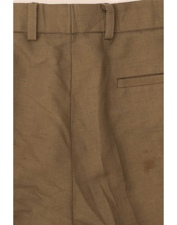 Pantaloni chino con pegging da uomo Marks & Spencer W32 L33 poliestere kaki