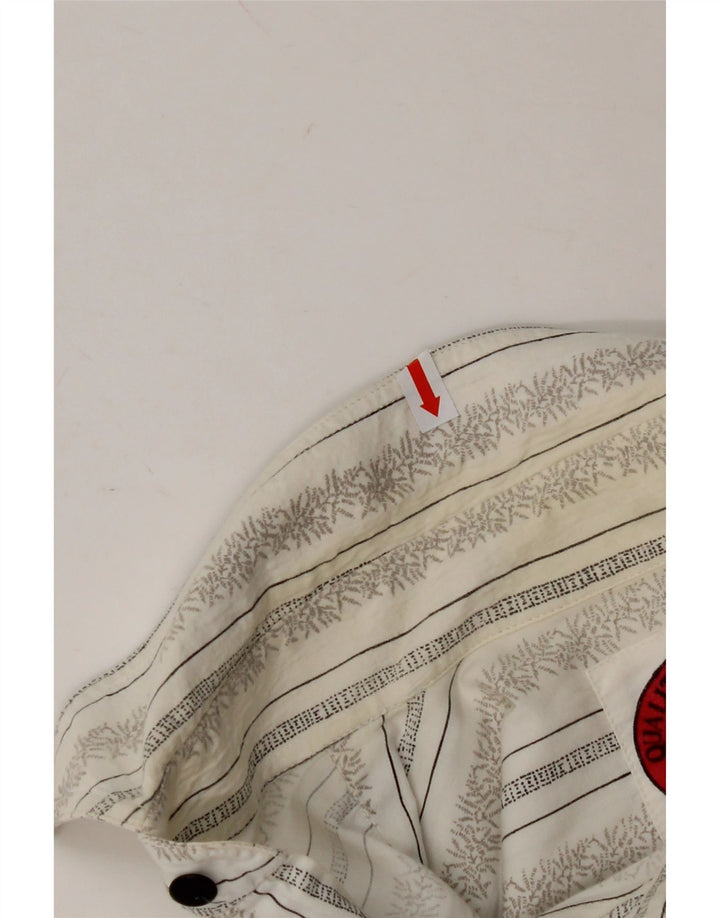 DUKE Mens Shirt XL White Striped Cotton