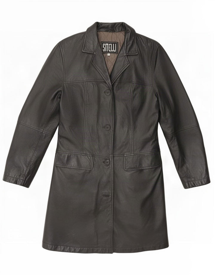 Cappotto in Pelle Donna Sitelli IT 42 Medio Nero