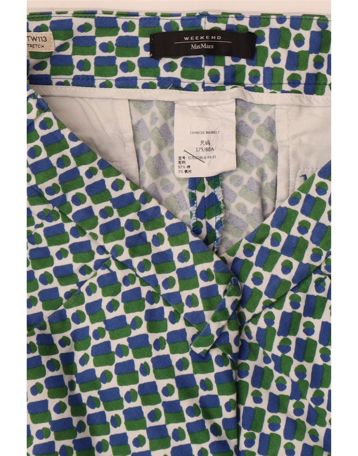 Pantaloni chino dritti da weekend da donna Max Mara W32 L26 Blu geometrico
