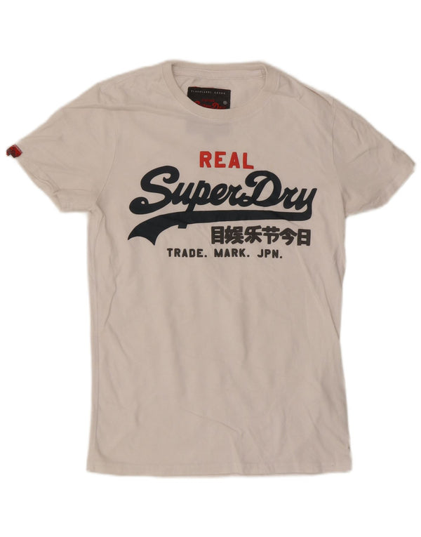 T-shirt grafica da uomo Superdry Top Small in cotone bianco