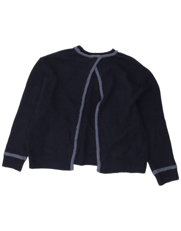 Zara Womens Oversized Crew Neck Jumper Sweater UK 14 Medium Navy Blue