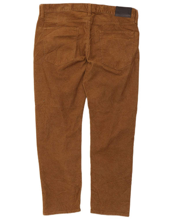 Pantaloni di velluto a coste slim fit da uomo Marks & Spencer W36 L27 cotone marrone