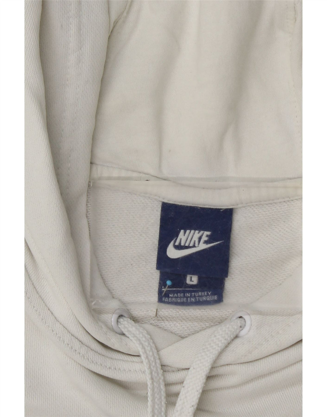 NIKE Felpa con cappuccio grafica da uomo grande in cotone bianco