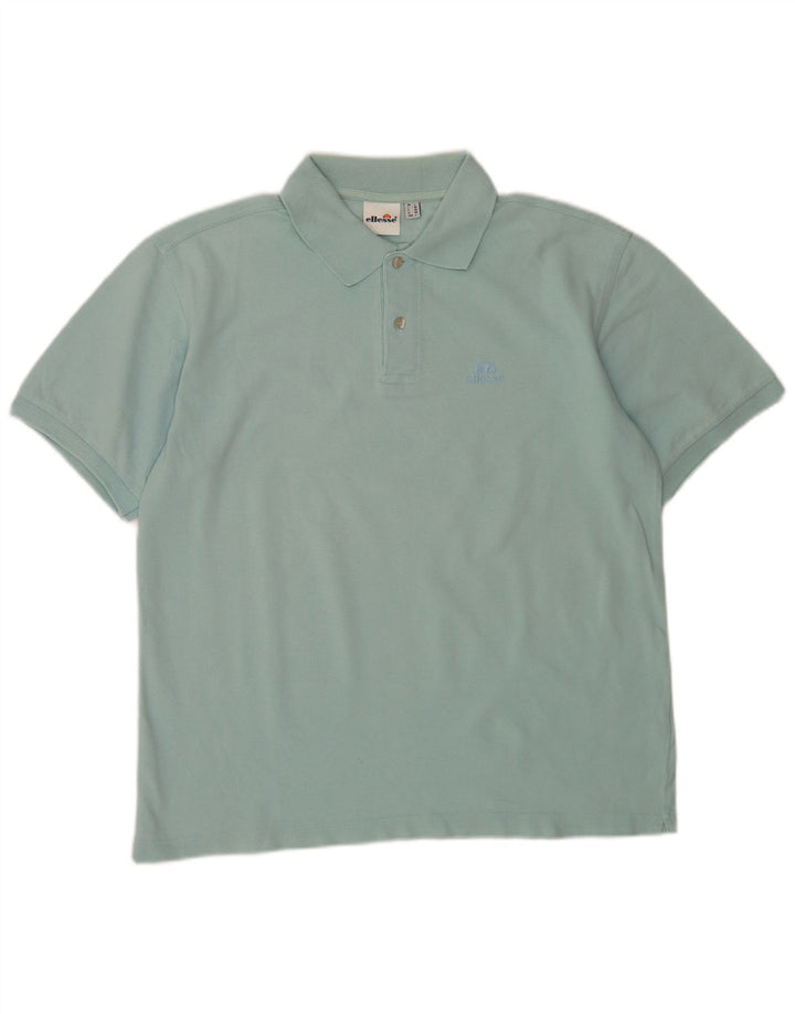 Polo da uomo Ellesse grande in cotone blu