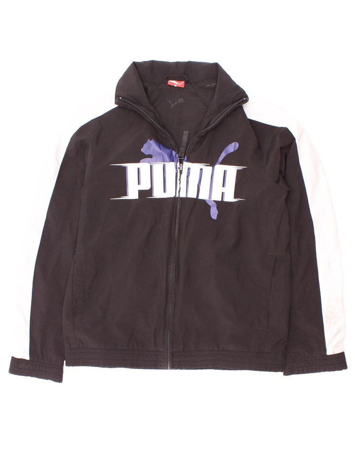 Giacca da tuta grafica da ragazzo Puma 9-10 anni Colorblock nera