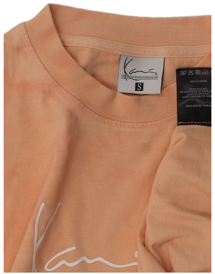 KARL KANI T-shirt grafica da uomo Top Small in cotone tie-dye rosa