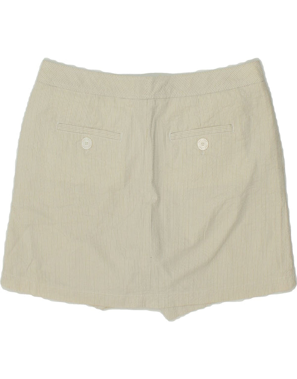 DOCKERS Womens A-Line Skirt US 8 Medium W30  Beige Pinstripe Cotton