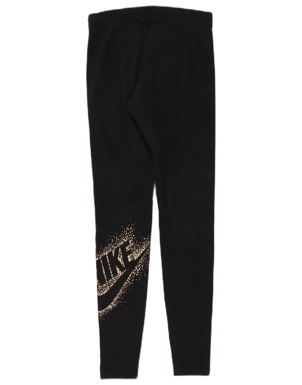 Leggings grafici da donna Nike UK 8 piccoli in cotone nero