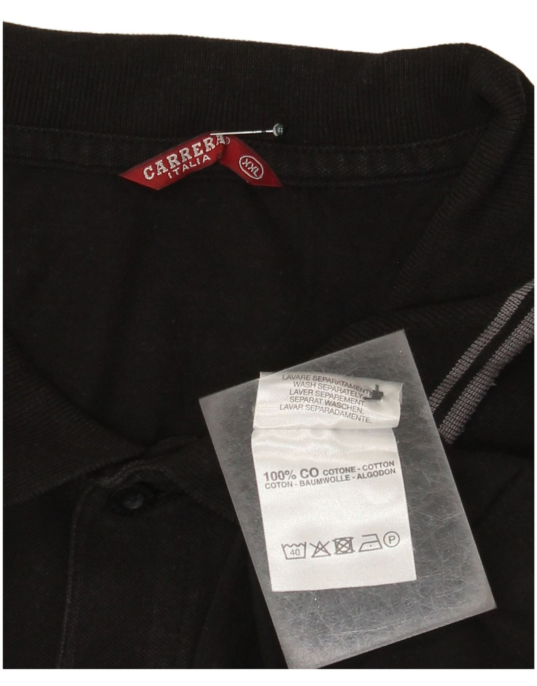 Polo da uomo Carrera 2XL cotone nero