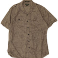 Camicia da uomo Eddie Bauer modello astratto vestibilità classica grande cotone beige