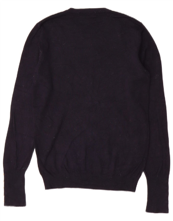 ZARA Maglione Girocollo da Donna UK 12 Medio Blu Navy