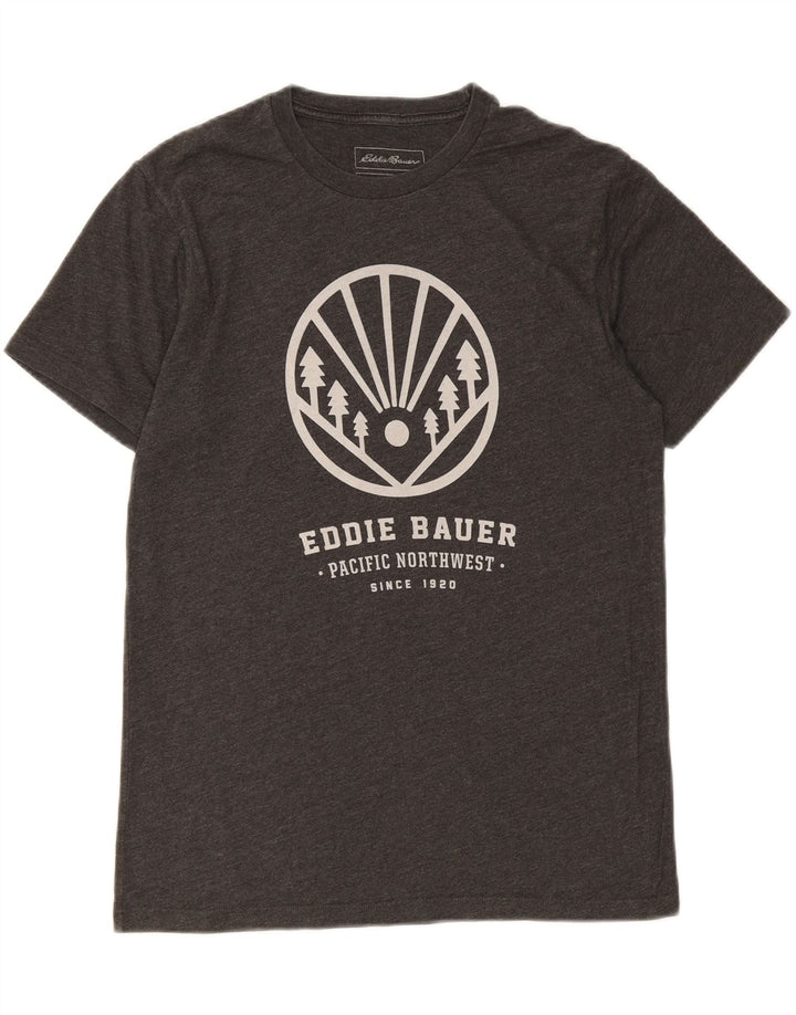 EDDIE BAUER Mens Graphic T-Shirt Top Small Grey Cotton Vintage Eddie Bauer and Second-Hand Eddie Bauer from Messina Hembry 