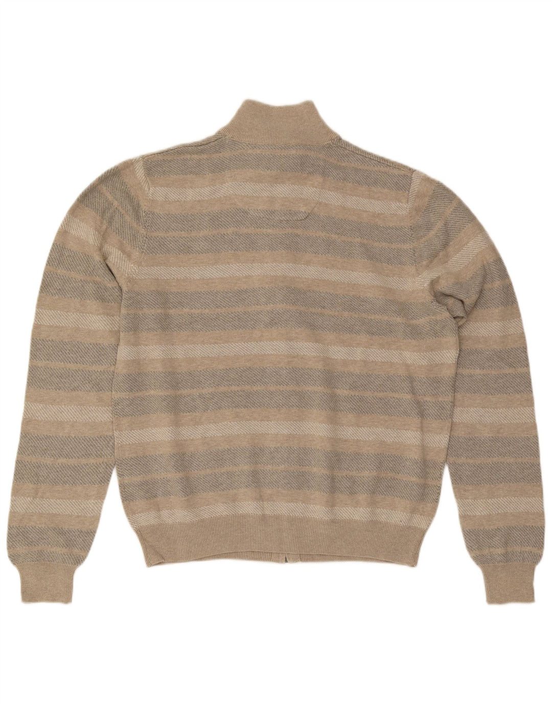 Maglione cardigan da uomo vestibilità regolare Marks & Spencer a righe beige medio