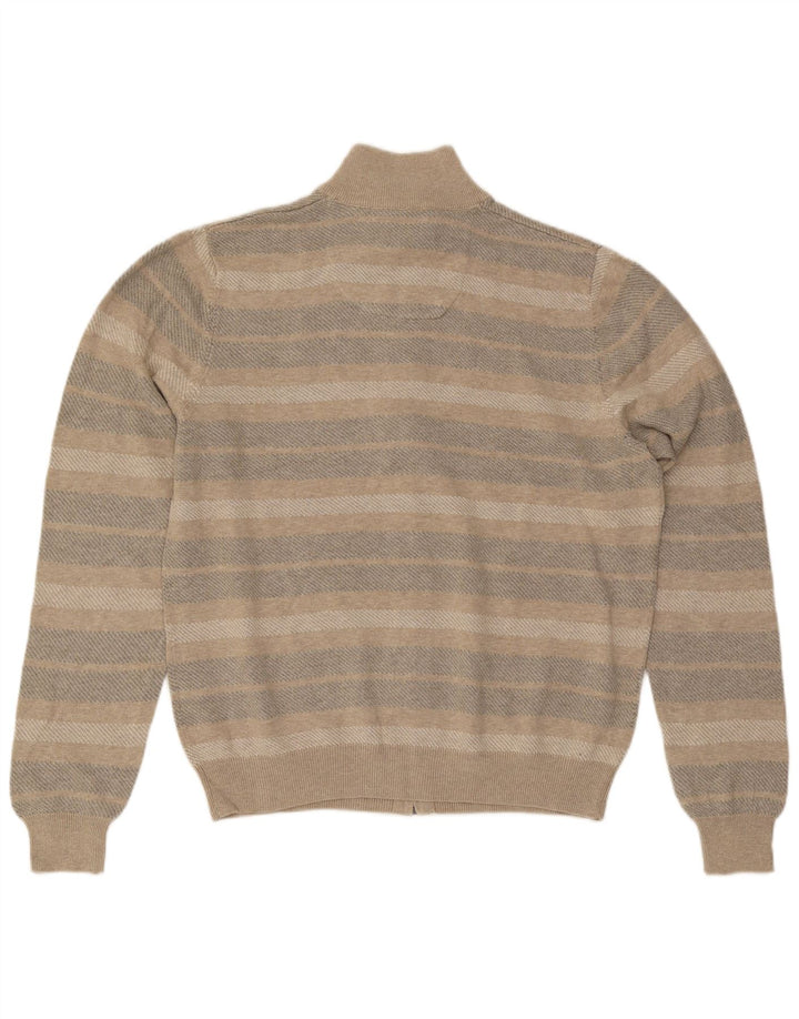 Maglione cardigan da uomo vestibilità regolare Marks & Spencer a righe beige medio