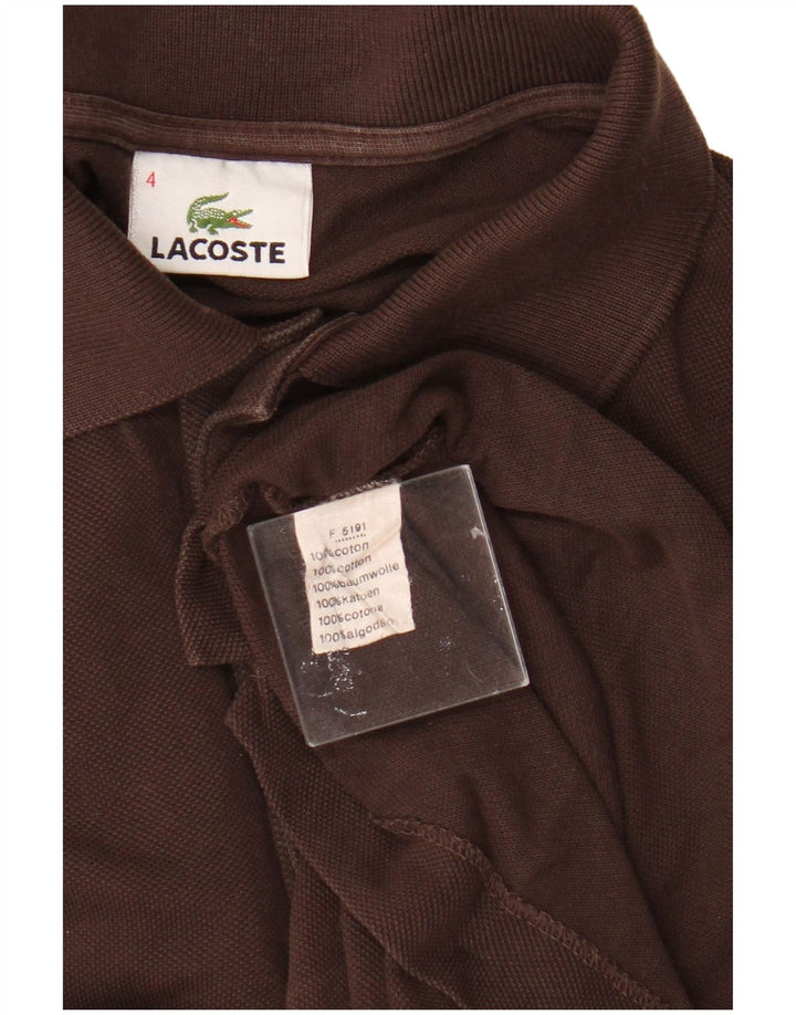 Polo da uomo Lacoste taglia 4 in cotone marrone medio
