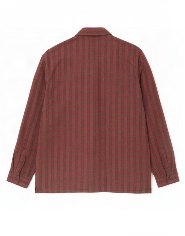 Camicia da notte da uomo Calvin Klein in cotone a quadri bordeaux medio
