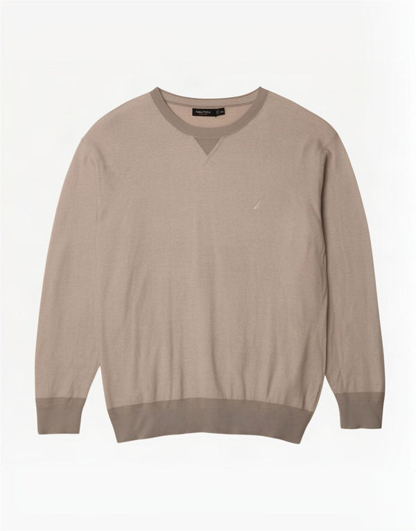 Maglione da uomo con scollo a barca Nautica 2XL cotone grigio