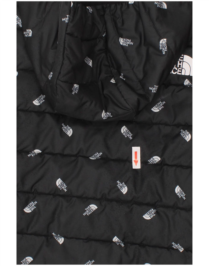 Giacca imbottita con cappuccio grafica The North Face da ragazzo 9-10 anni media nera