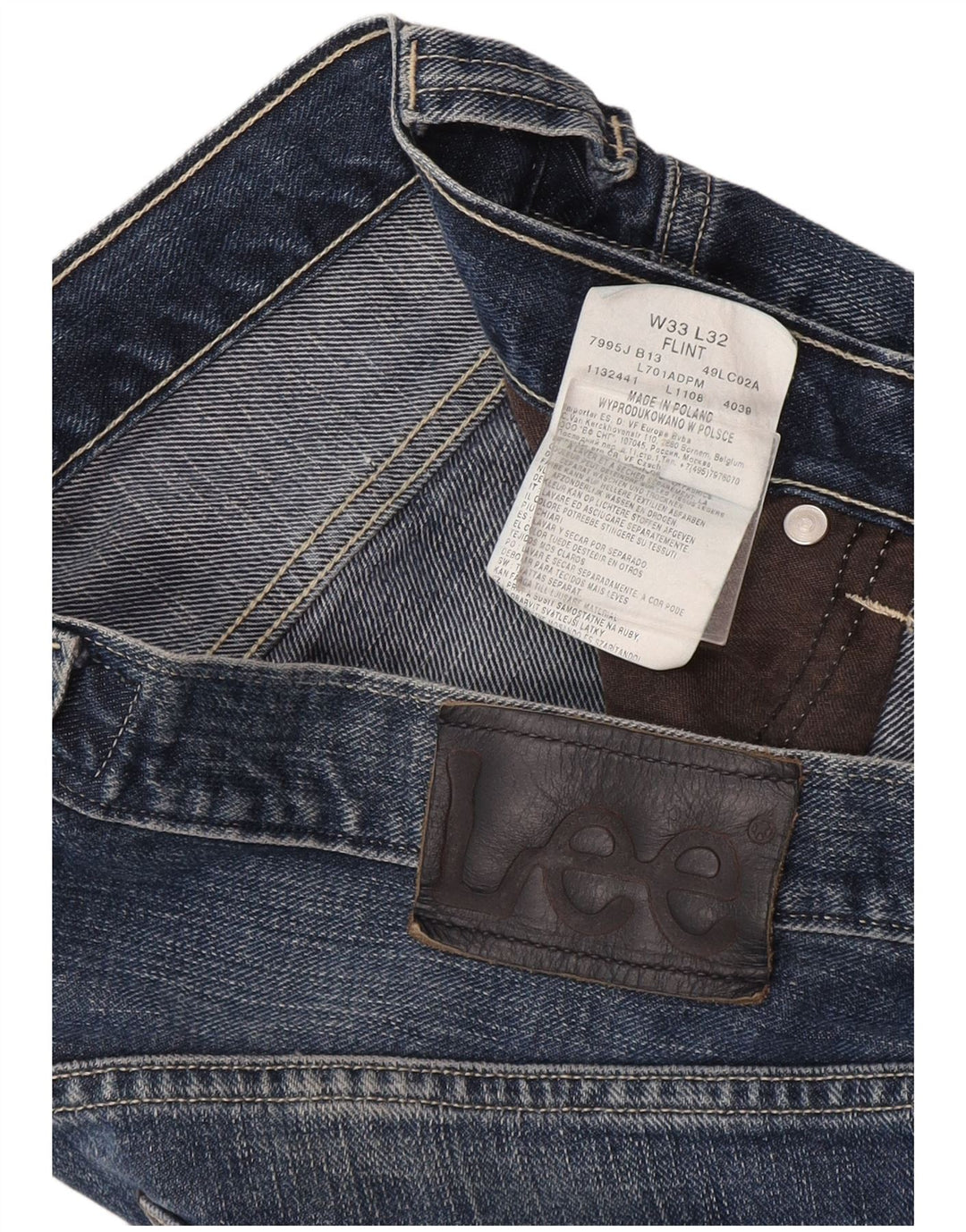 Jeans bootcut da uomo Lee Flint vestibilità regolare W33 L32 cotone blu