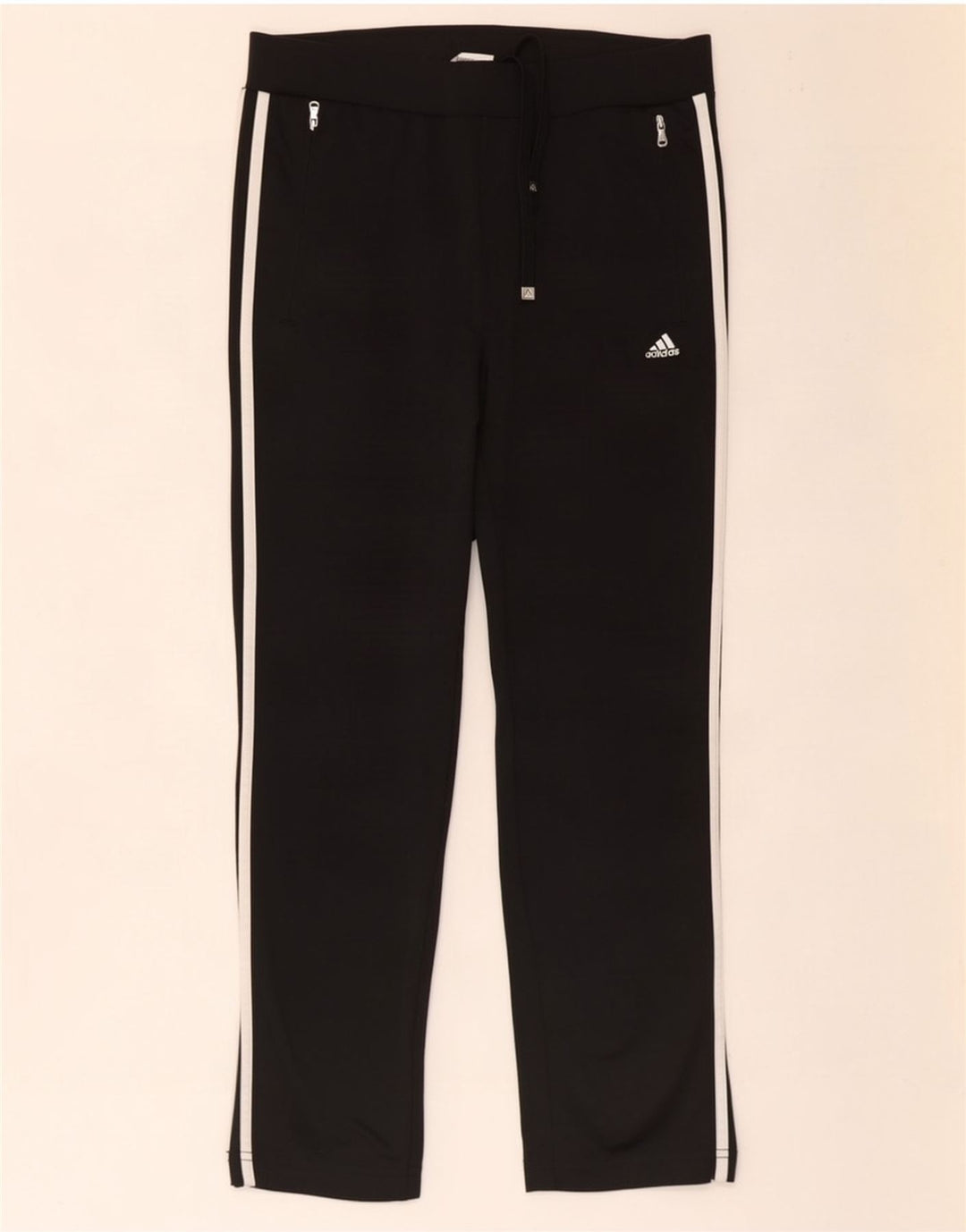 Pantaloni della tuta da donna Adidas UK 10 piccoli poliestere nero