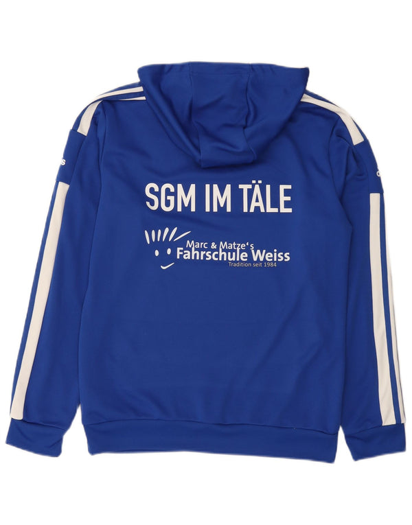 Felpa con cappuccio grafica Adidas Aeroready da uomo in poliestere blu medio