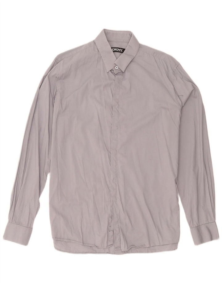 Camicia da uomo Dkny taglia 16 1/2 grande cotone grigio