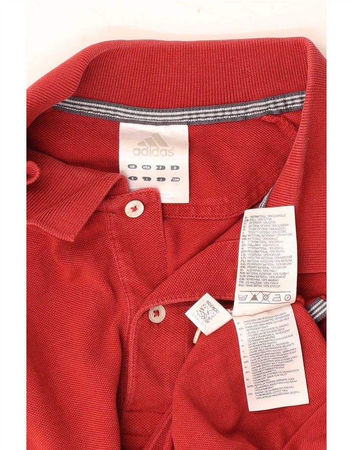 Polo Adidas da uomo a maniche lunghe grande in cotone rosso