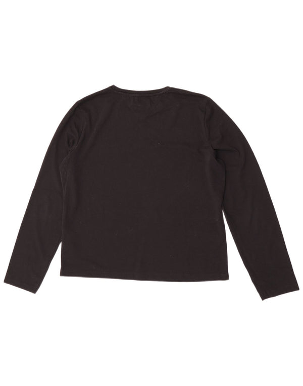 Top manica lunga da donna Tommy Hilfiger UK 18 XL cotone nero
