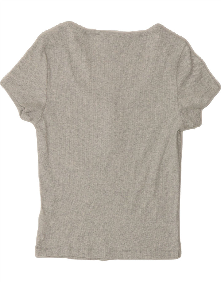 TOMMY HILFIGER Womens T-Shirt Top UK 12 Medium Grey Cotton Vintage Tommy Hilfiger and Second-Hand Tommy Hilfiger from Messina Hembry 