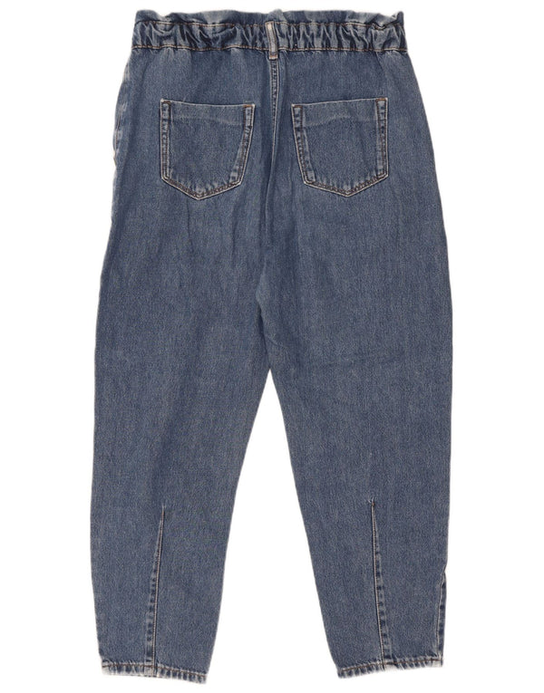 Jeans affusolati a vita alta crop da donna Zara eu 34 2XS W24 L25 cotone blu