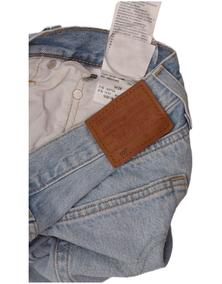 Pantaloncini di jeans Levi's 501 da donna W28 cotone blu medio