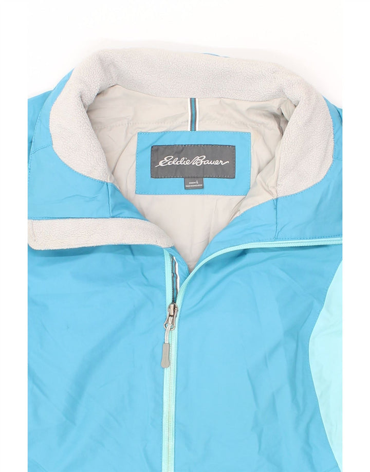 EDDIE BAUER Womens Weather Edge Rain Jacket UK 16 Large Blue Colourblock Vintage Eddie Bauer and Second-Hand Eddie Bauer from Messina Hembry 