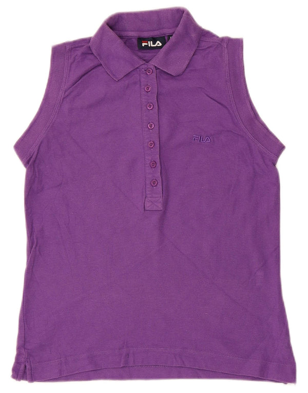 Polo senza maniche da donna Fila UK 12 cotone viola medio