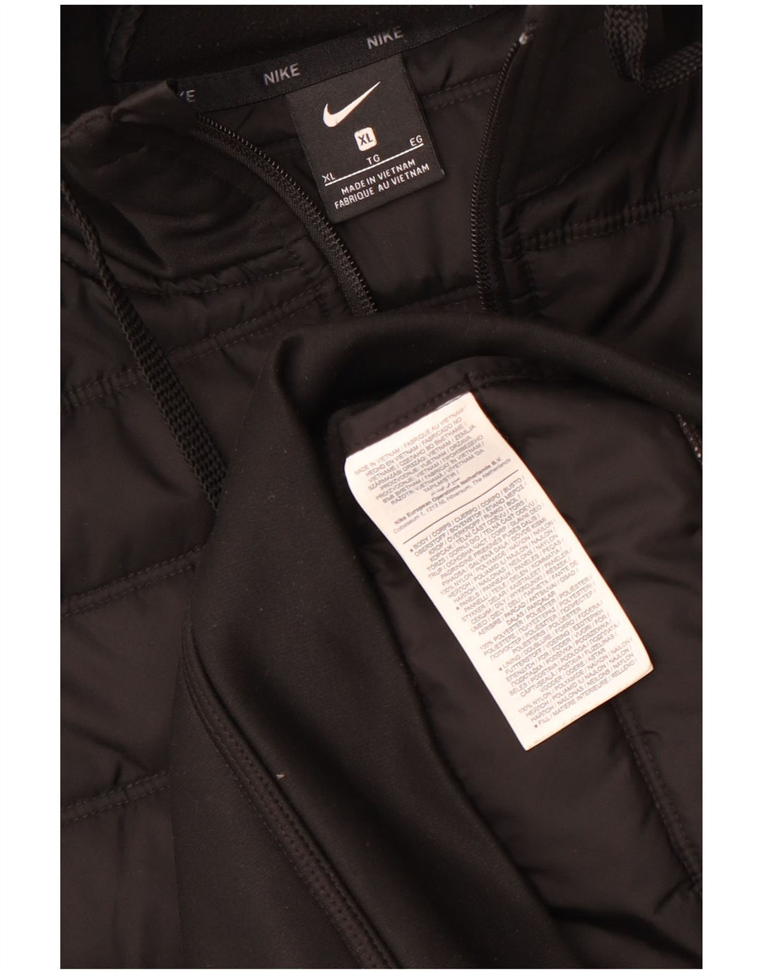 Giacca imbottita con cappuccio Nike da uomo UK 42 XL nylon nero