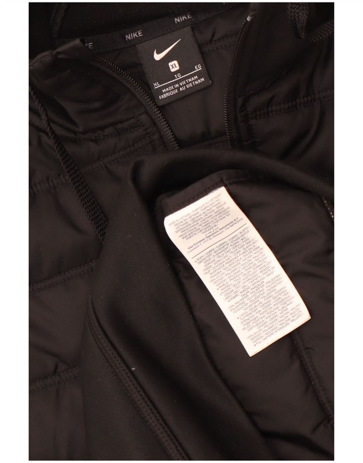 Giacca imbottita con cappuccio Nike da uomo UK 42 XL nylon nero