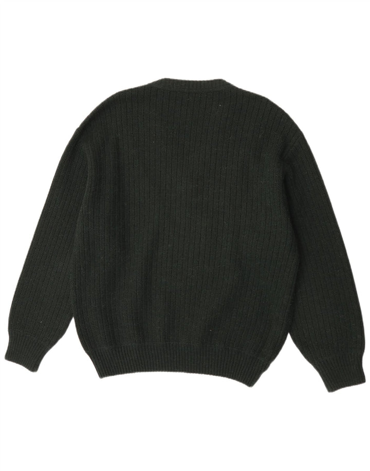 Malagrida Maglione da uomo con scollo a V grande verde a rombi/diamante