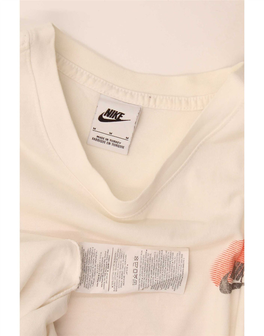T-shirt grafica da uomo Nike Top in cotone bianco medio