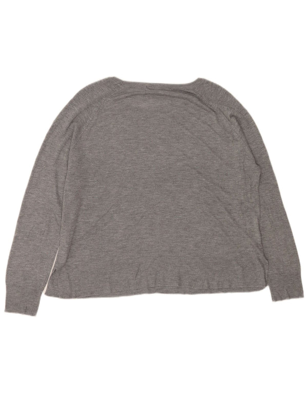 Maglione Zara da donna con scollo a barca UK 14 Viscosa grigio medio