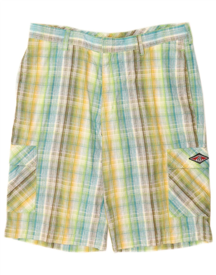 Pantaloncini cargo da uomo Bear W32 cotone a quadri multicolore medio