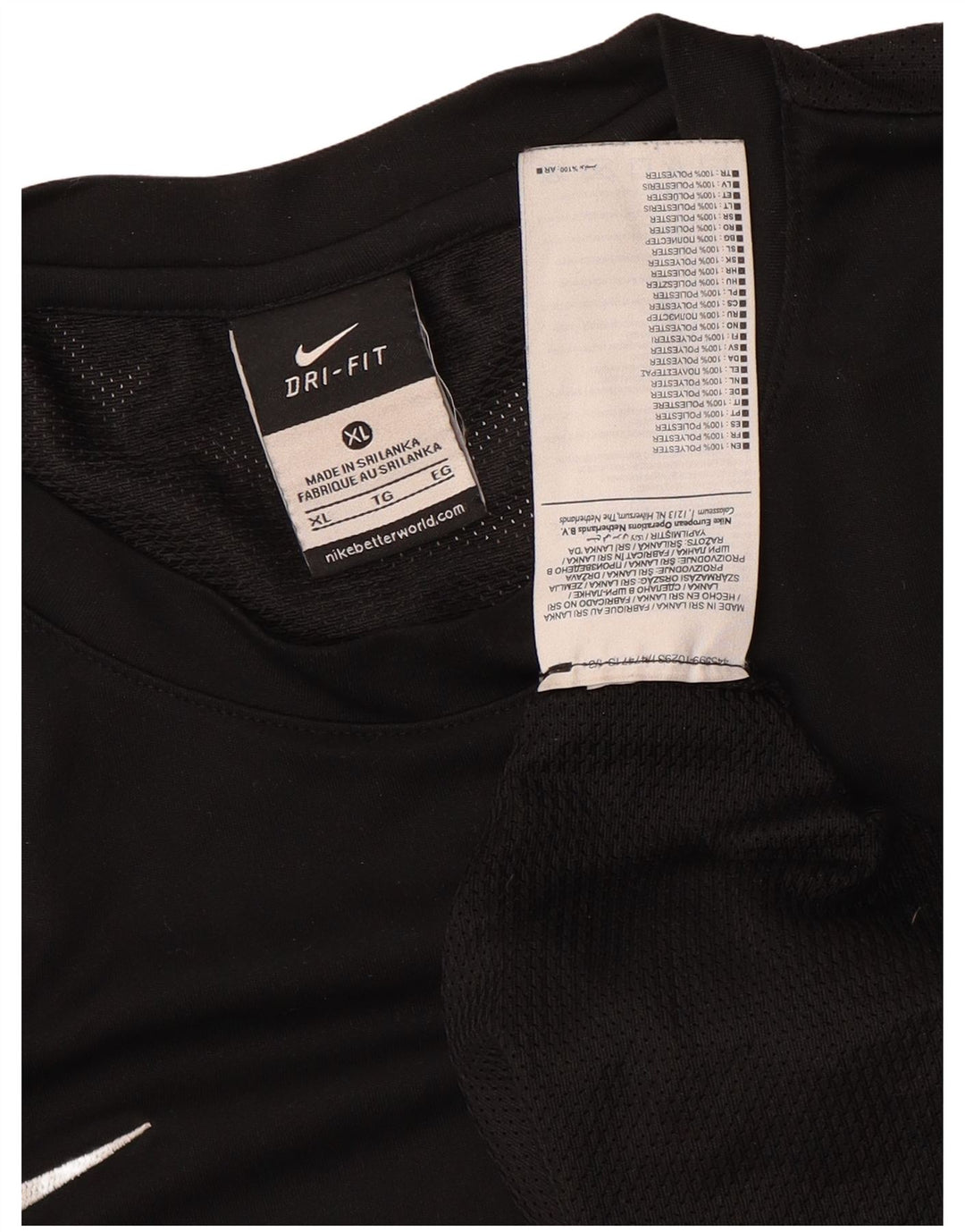 T-shirt Nike da uomo Dri Fit Top XL poliestere color block nero