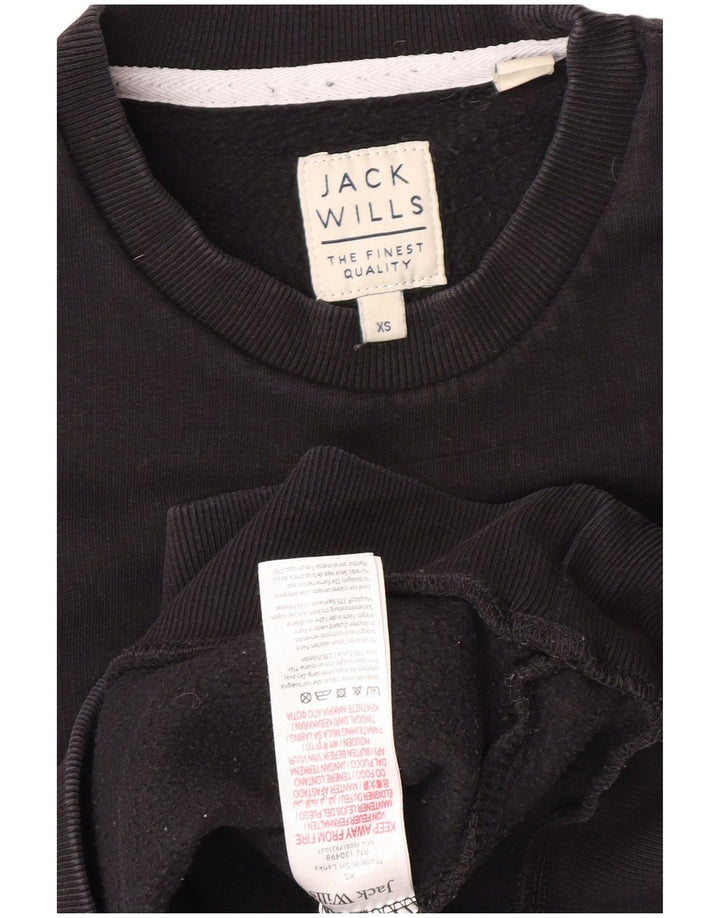 JACK WILLS Mens Sweatshirt Jumper XS Black Cotton