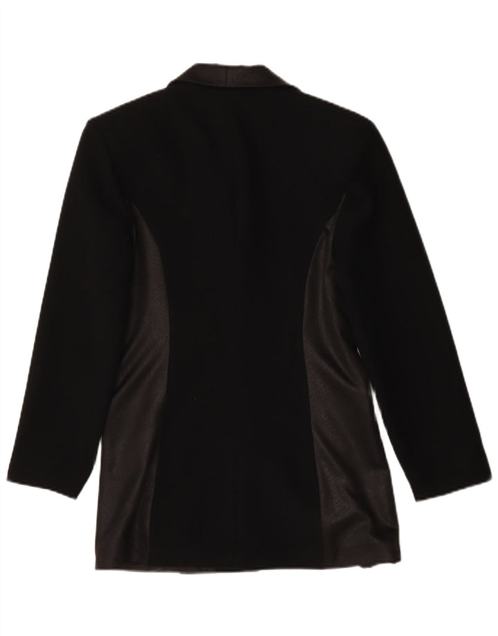 Giacca blazer vintage da donna a 4 bottoni UK 10 piccola nera
