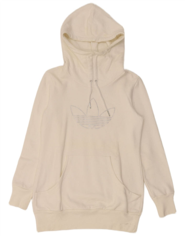Felpa con cappuccio grafica da donna Adidas IT 44 Medium White