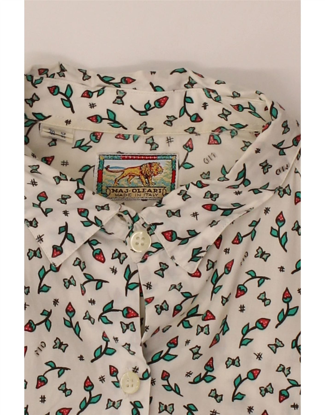 VINTAGE Womens Shirt IT 42 Medium Off White Floral Vintage Vintage and Second-Hand Vintage from Messina Hembry 