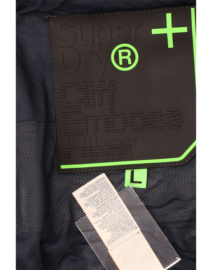 Giacca a vento con cappuccio da uomo SUPERDRY UK 40 Large in nylon grigio