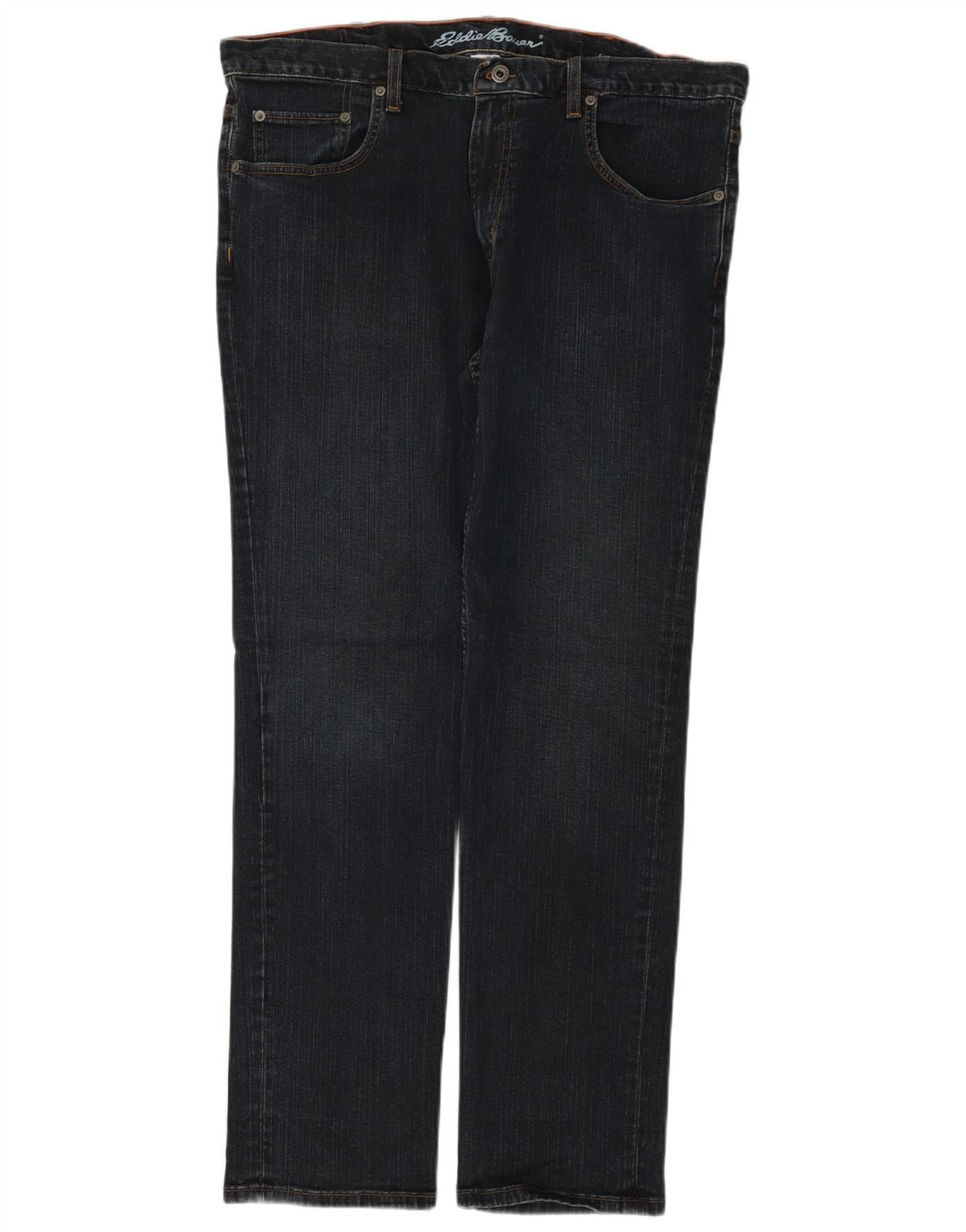 Jeans dritti da uomo Eddie Bauer W38 L32 cotone blu navy