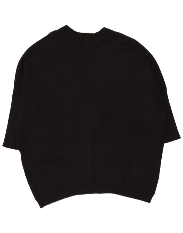 Maglione cardigan oversize con maniche a 3/4 da donna Zara UK 14 medio nero